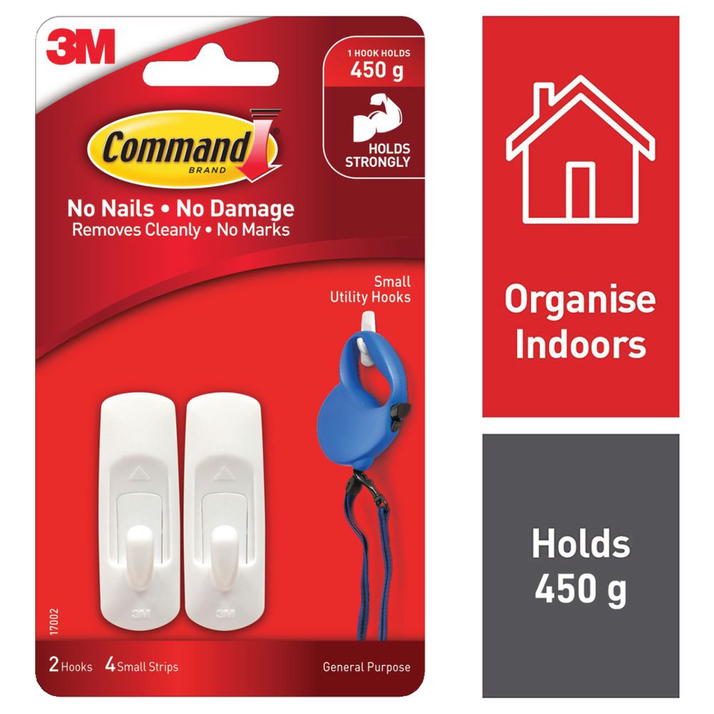 Command Small Hooks 2 Pack Officeworks