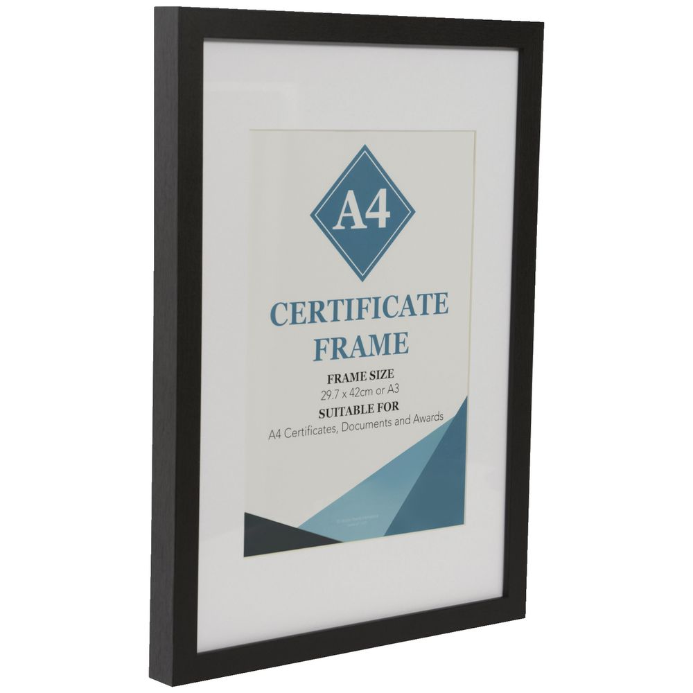 A4 Size Photo Frame For Certificates, Black, Set Of Certificate Frames