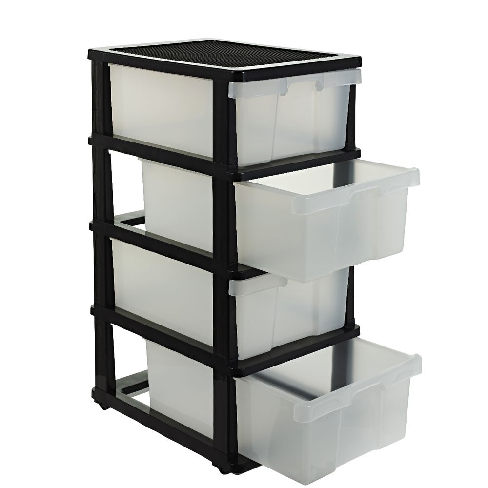 J.Burrows 4 Drawer Storage Clear Officeworks
