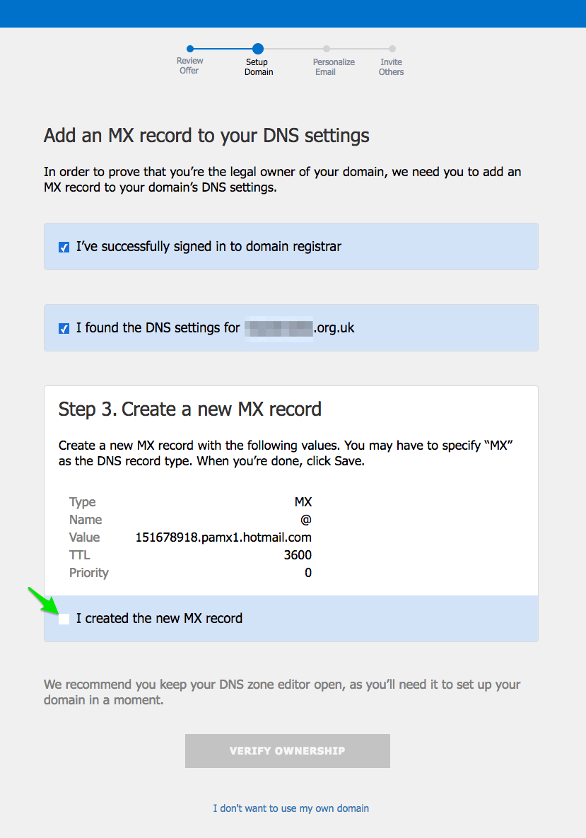 How to set up email on a domain using Outlook Premium