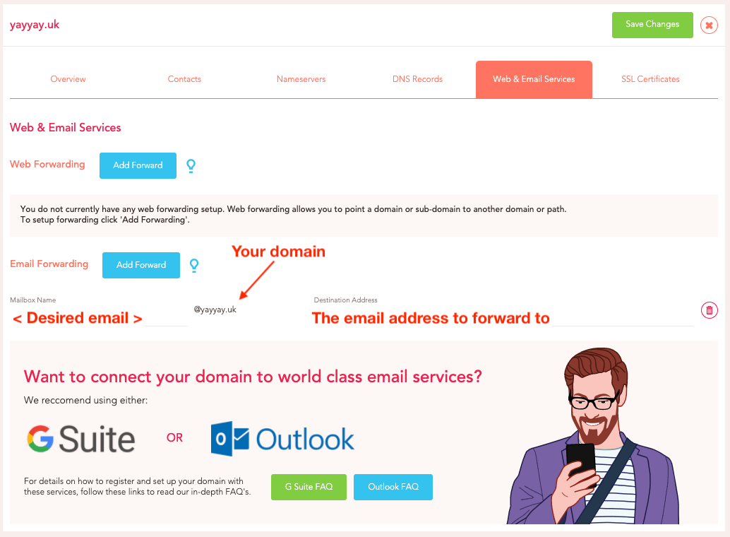 Setup Email Forwarding Yay FAQ