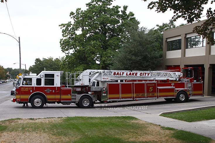 Fire Engines Photos Tiller truck 5 Salt Lake City Fire dept