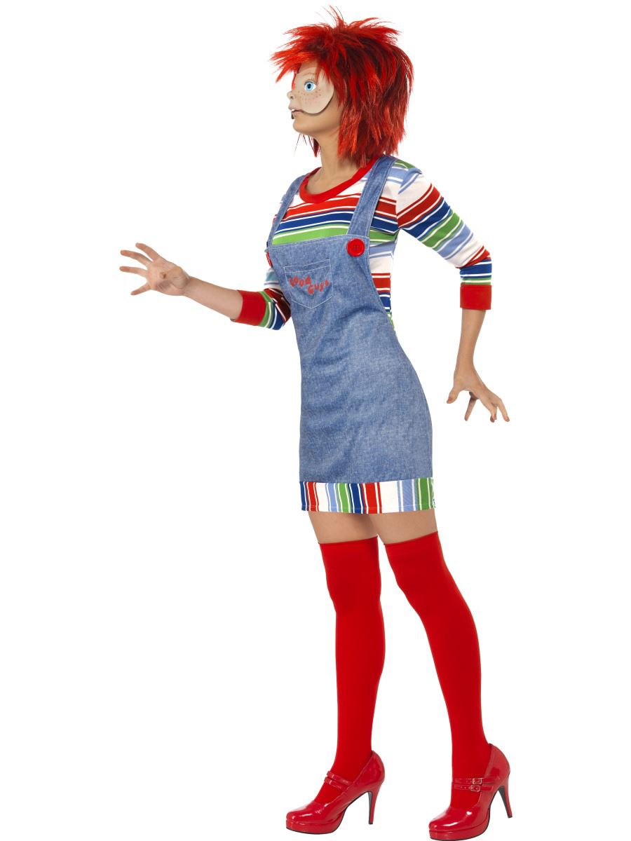 Ladies Chucky Costume Halloween Fancy Dress Womens Childs Play Adult