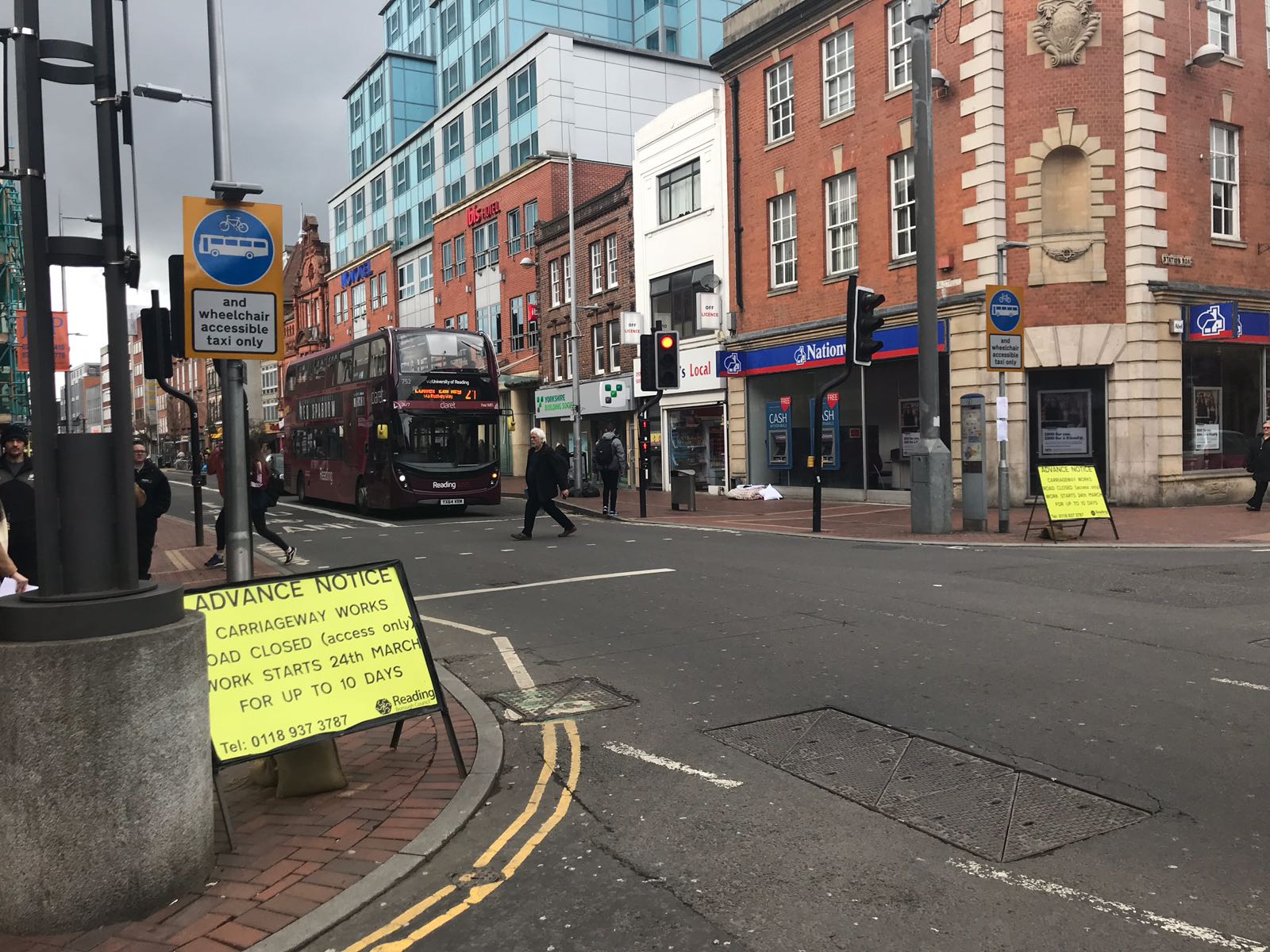 Reading town centre roads wrecked by ice and snow will close for up to