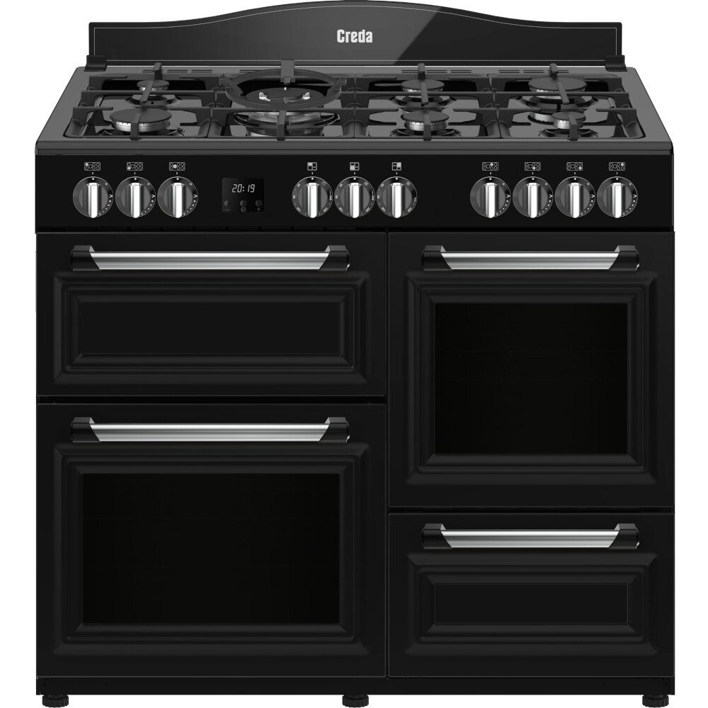 Buy Creda C100RCDFTBL 100cm Dual Fuel Range Cooker Black Marks Electrical