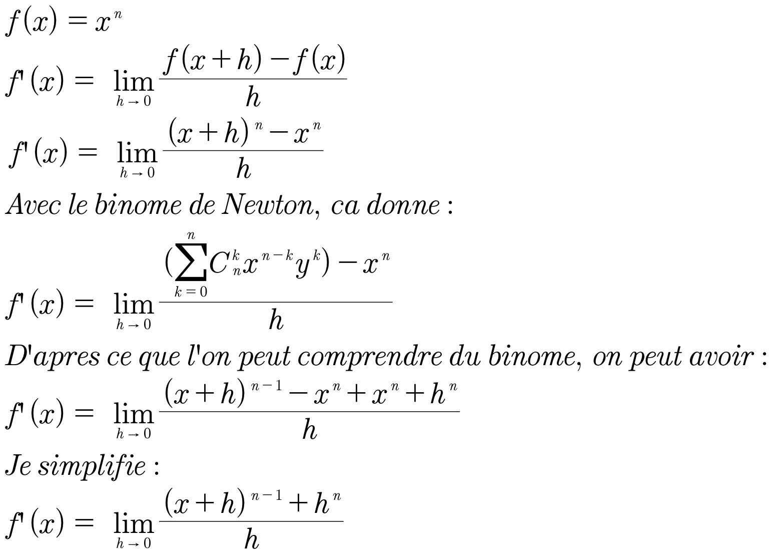 Dérivée De 1 Racine De X Communauté MCMS