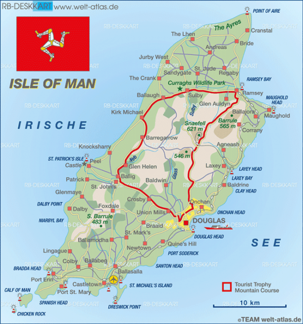 Isle Of Man Tt Course Map Downtown Albany New York Map