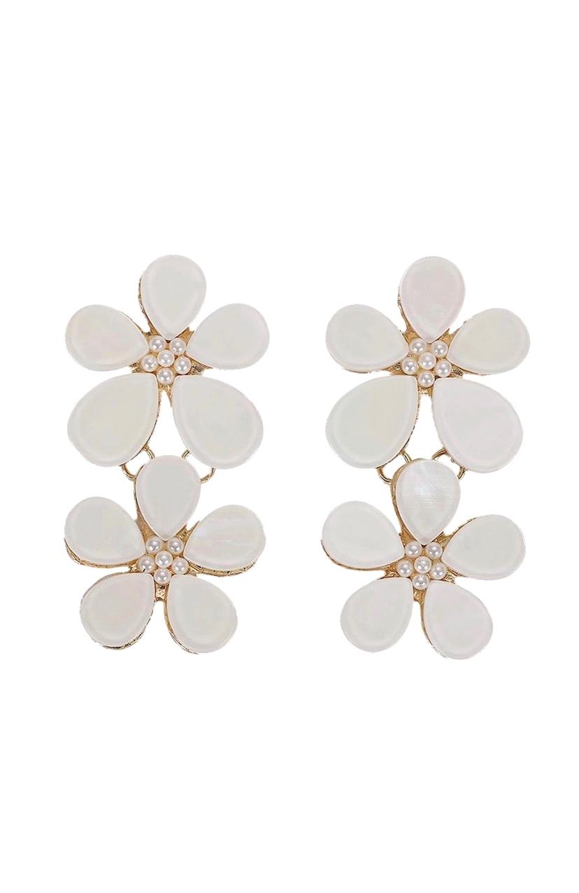 White Daisy Floral Drop Earrings Earrings, Ready To Ship, Sale