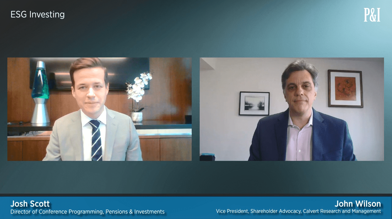 John Wilson of Calvert Research and Management ESG Virtual Series