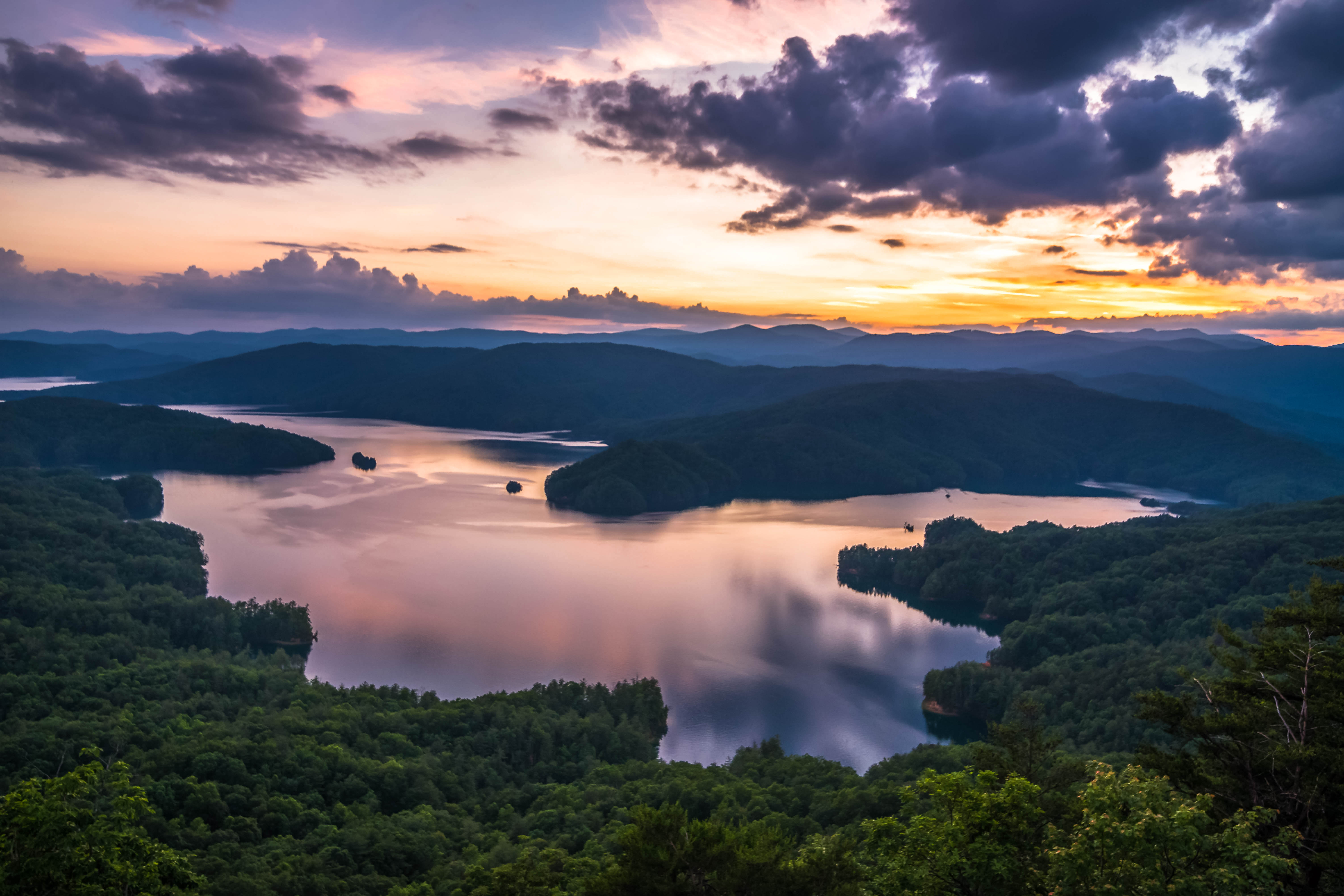 Waterfalls on Lake Jocassee, South Carolina USA Today