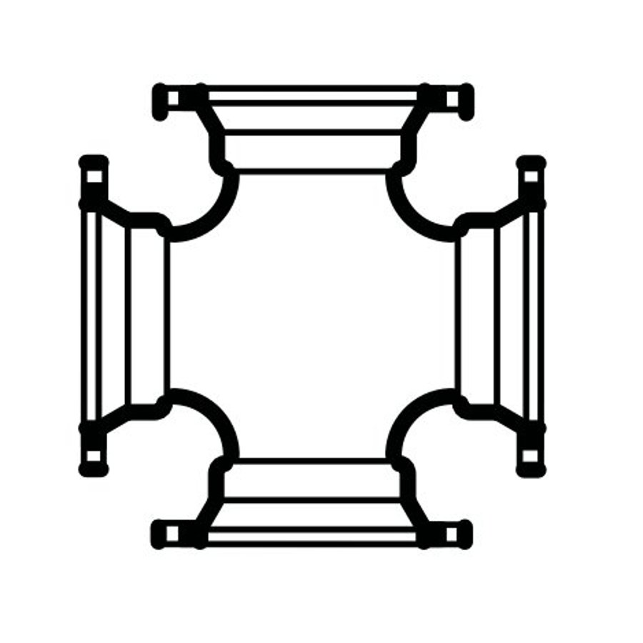 Pace Supply Cross, 24 in, Mechanical Joint, Cement Lined, Zinc Coated