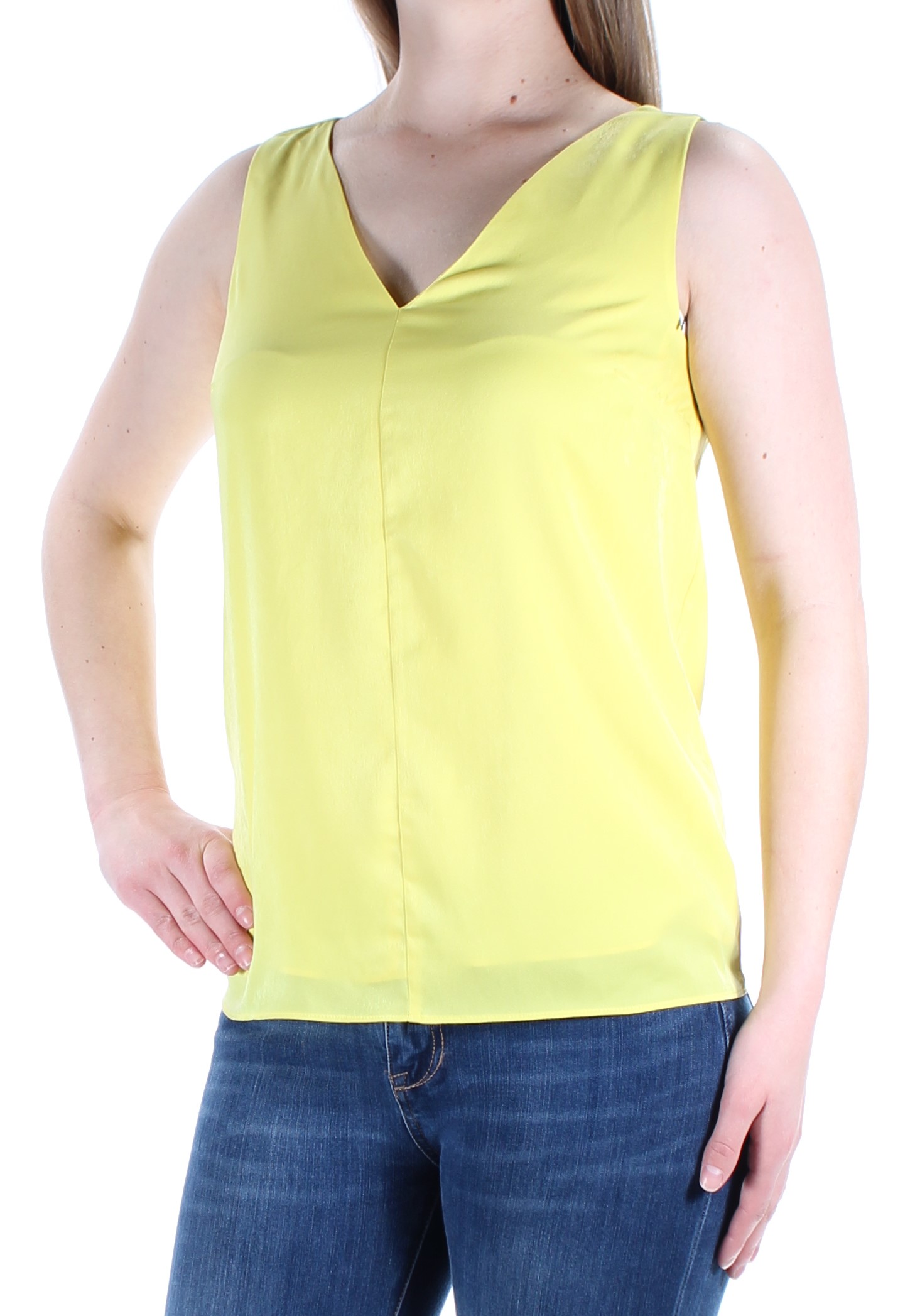 M Bar III Vback Tank Top Short Sleeve Yellow Shirt 1082 for sale online eBay