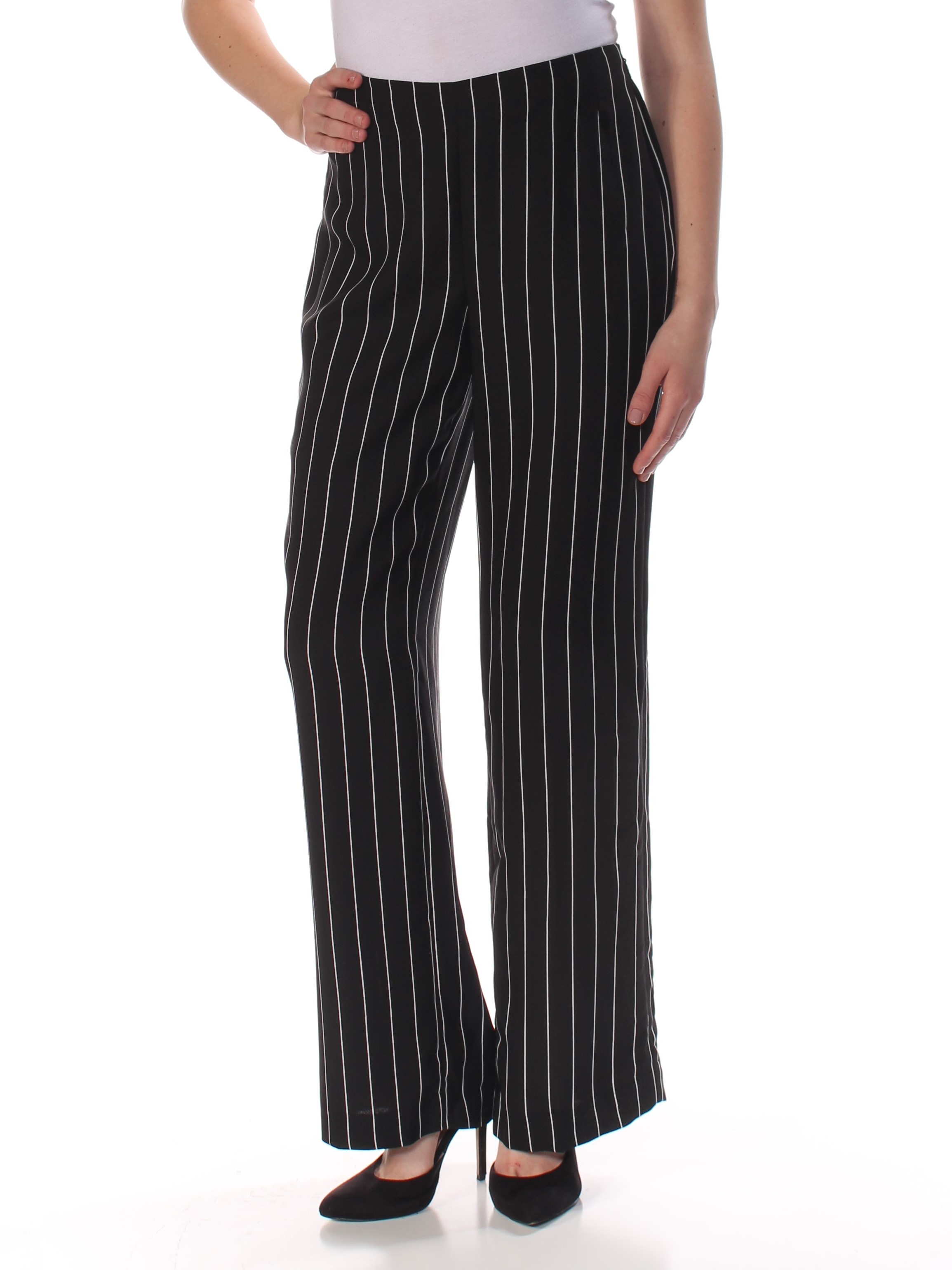 CECE Womens New 1106 Black Pinstripe Flare Pants 8 B+B 564564564564 eBay