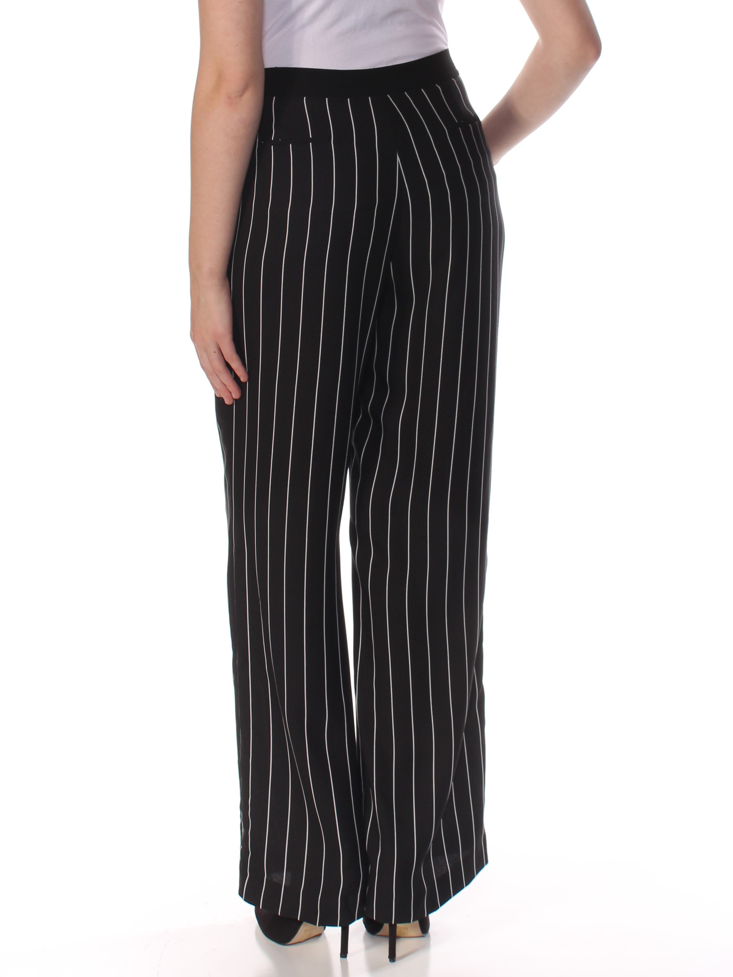 CECE Womens New 1106 Black Pinstripe Flare Pants 8 B+B 564564564564 eBay