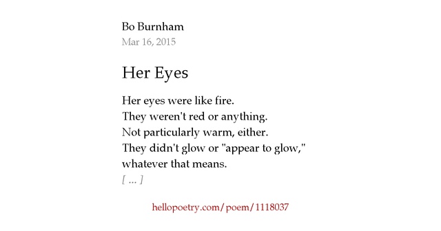 Her Eyes by Bo Burnham Hello Poetry