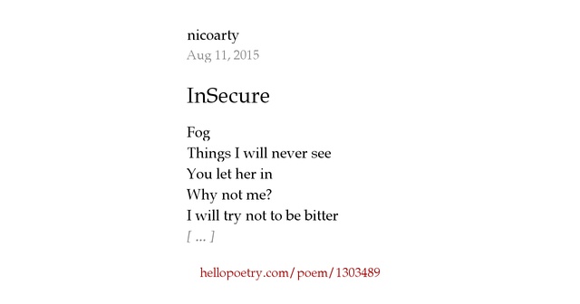 InSecure by nicoarty Hello Poetry