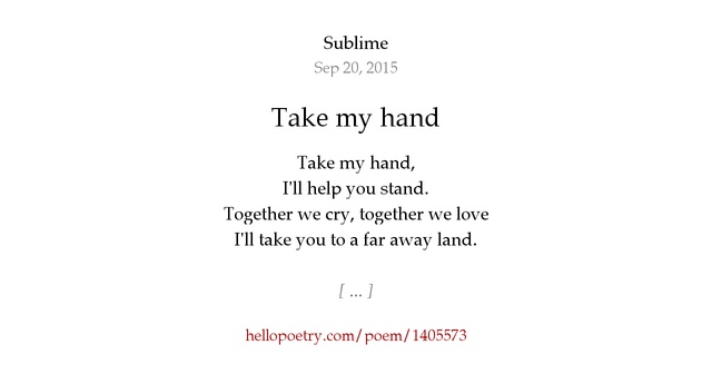 Take my hand by Gloom Hello Poetry