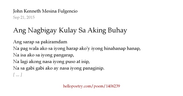 Ang Nagbigay Kulay Sa Aking Buhay by John Mesina Fulgencio
