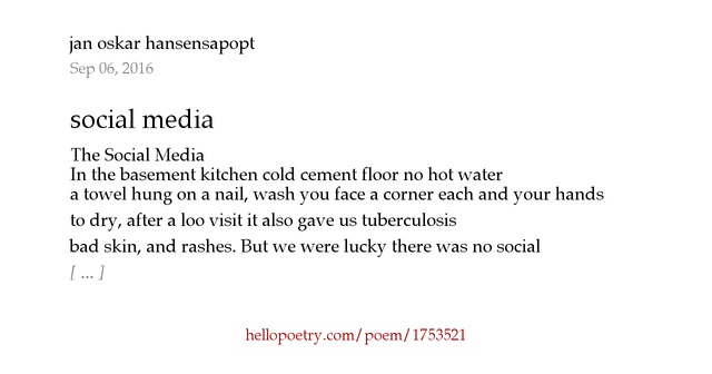 social media by jan oskar hansensapopt Hello Poetry