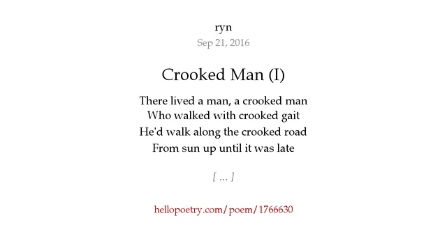 Crooked Man (I) by ryn Hello Poetry