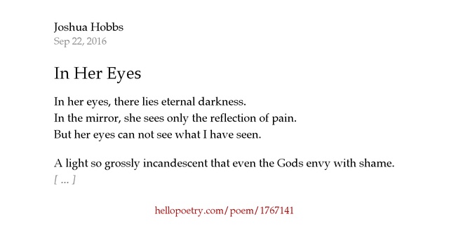 In Her Eyes by Joshua Hobbs Hello Poetry