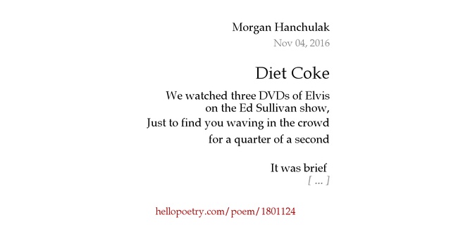 Diet Coke by — Hello Poetry