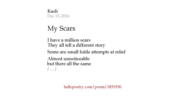 My Scars by Kash Hello Poetry
