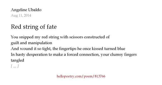 Red string of fate by Angeline Ubaldo Hello Poetry