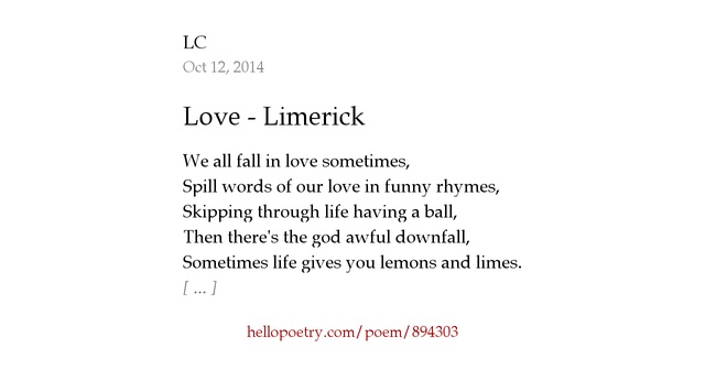 Love Limerick by LC Hello Poetry
