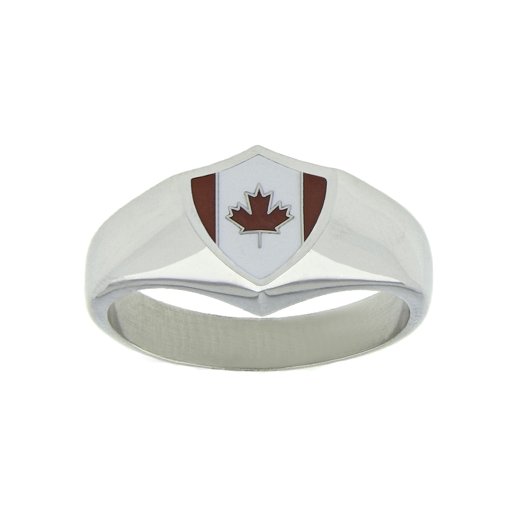 Canada Flag Ring in LDS Flag Shield Rings on