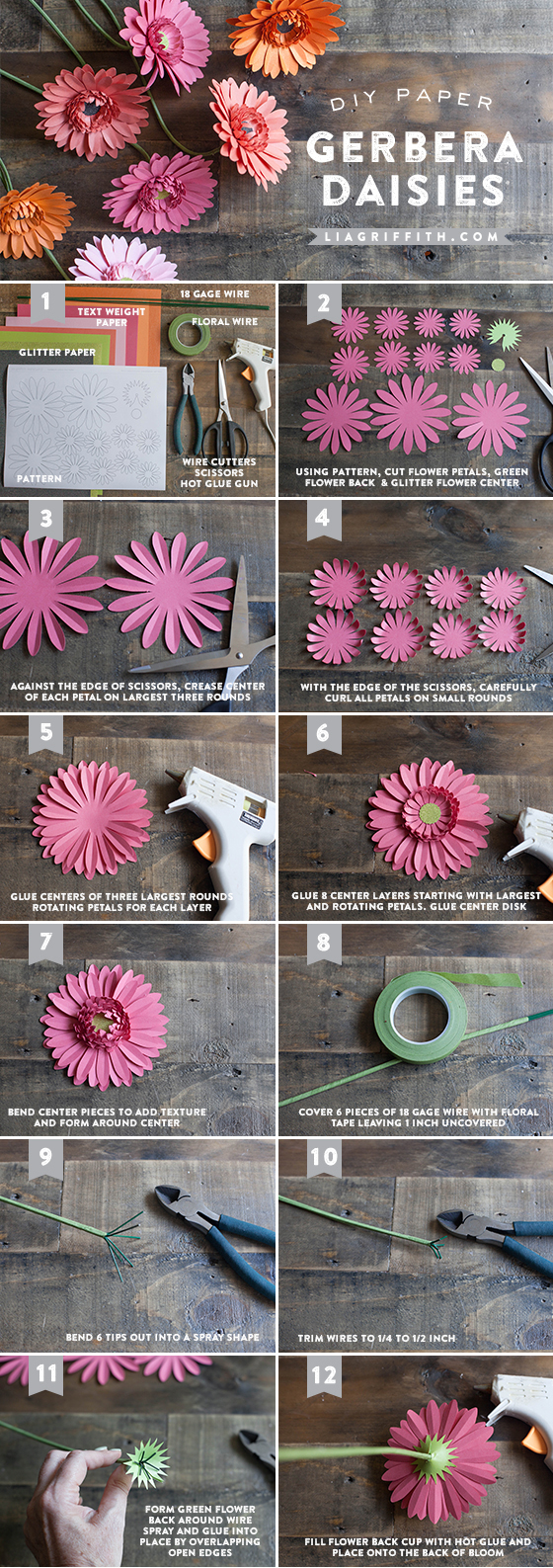 DIY Gerbera Daisy paper flower.