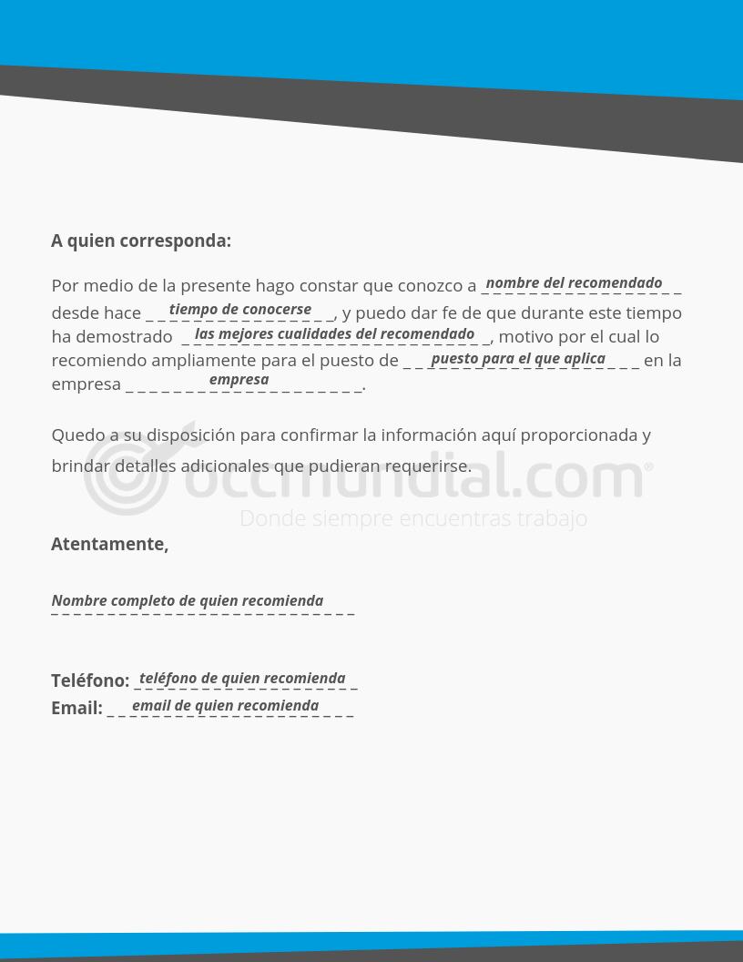 Carta de personal ¿cómo se hace?