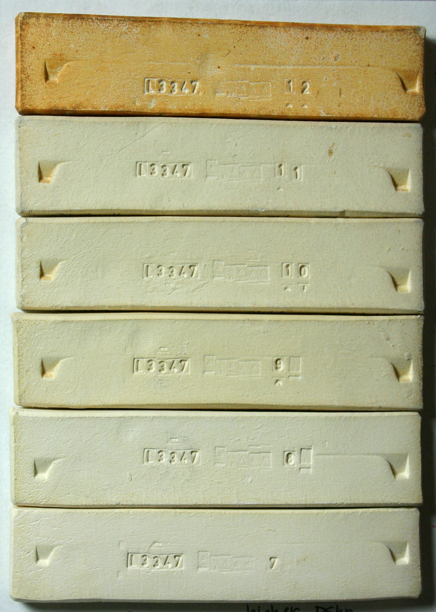 Gleason ball clay fired test bars from cone 711 oxidation and cone 10