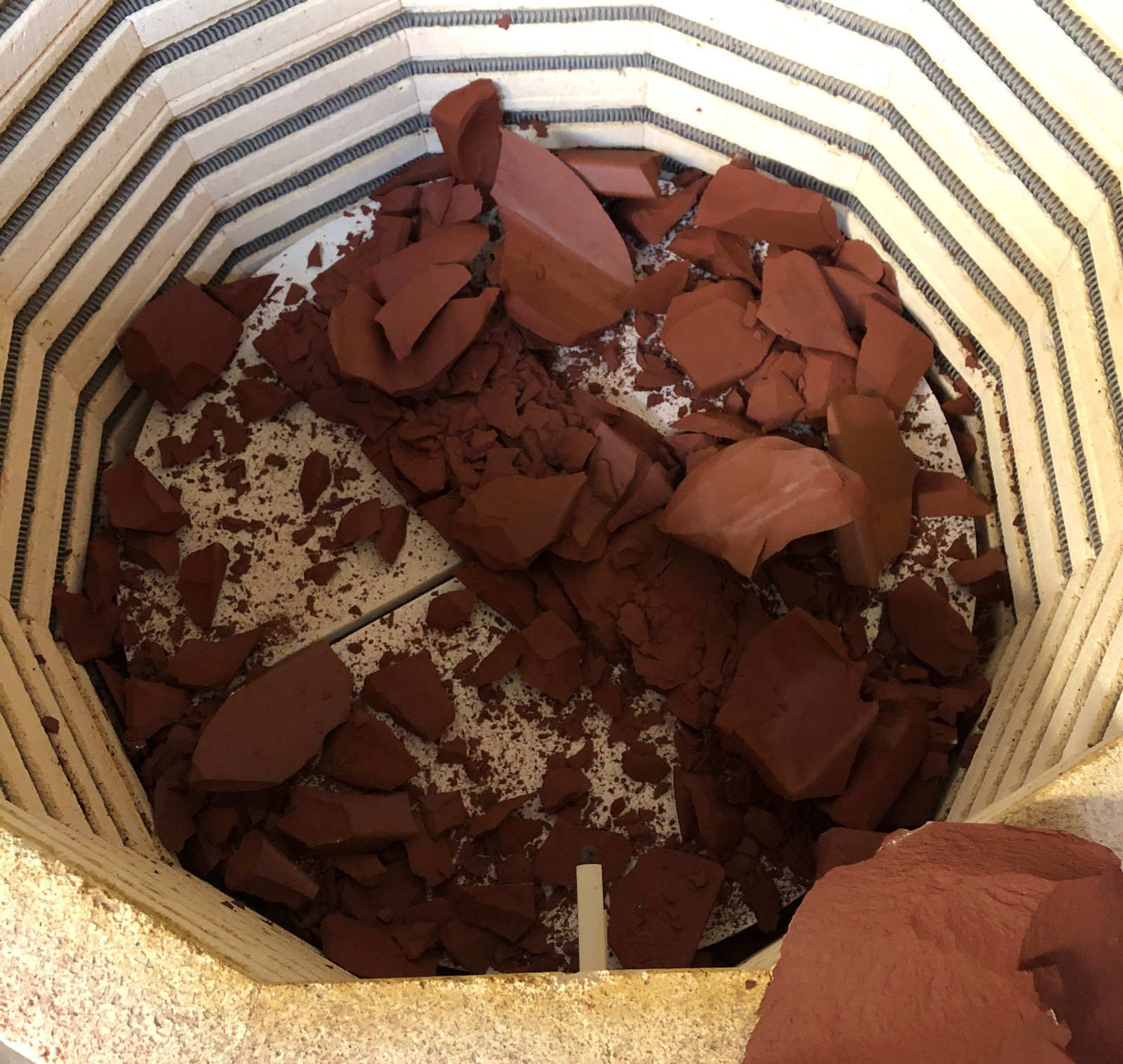 Here is what happens when you fire a heavy, thick piece in an electric kiln