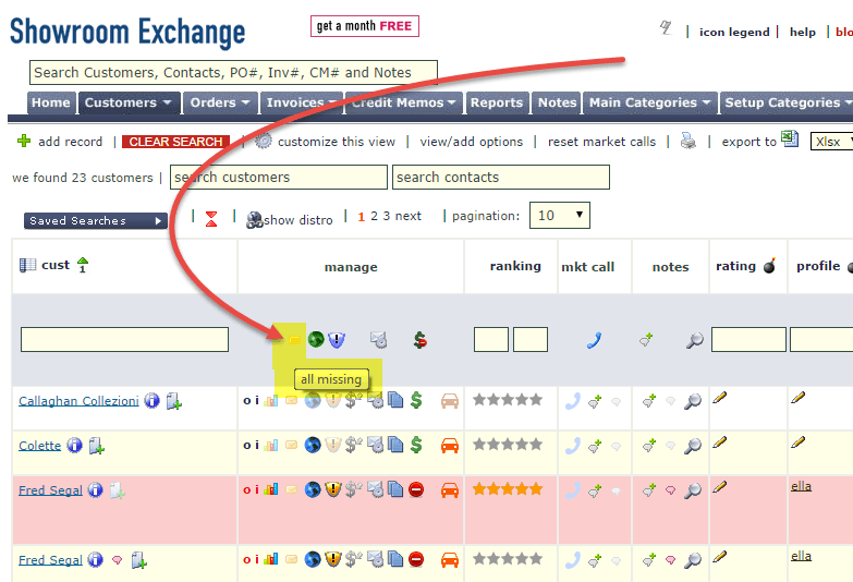 Filter with Manage Column Icons (Customer Tab) SE Knowledge Base