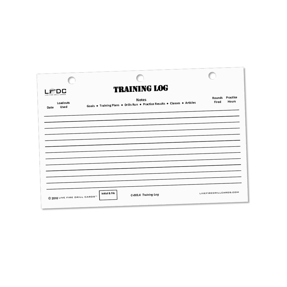 Handgun Training Drill Cards and Log Book Concealed Carry Inc
