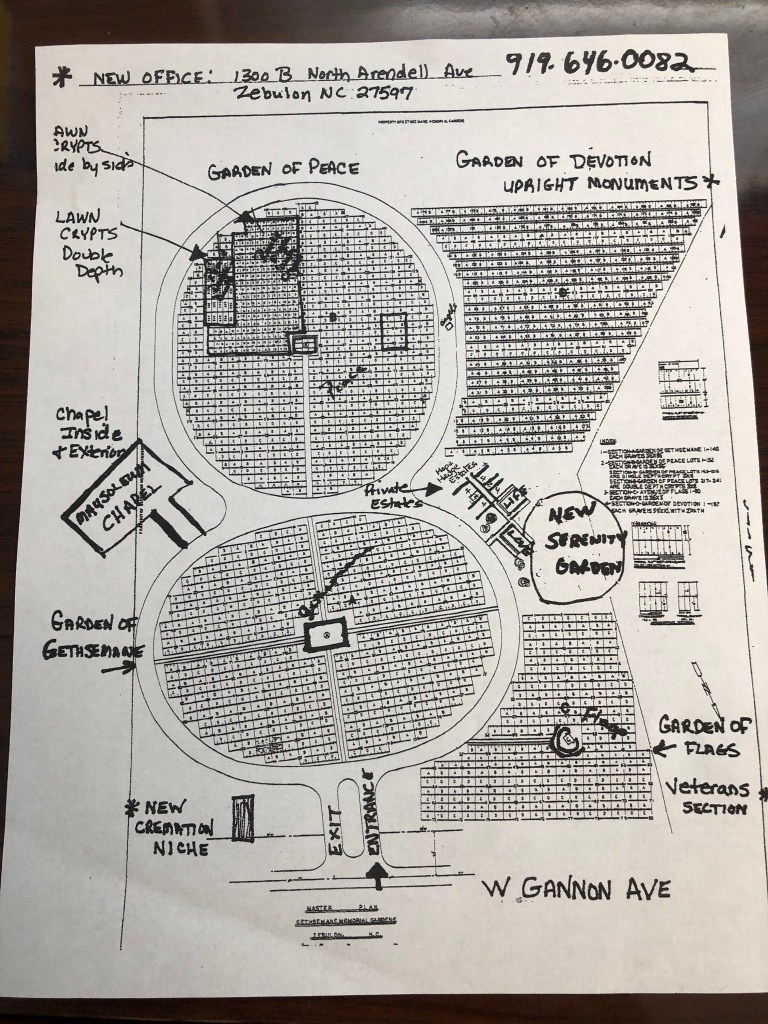 Location Gethsemane Memorial Park Zebulon NC funeral home and