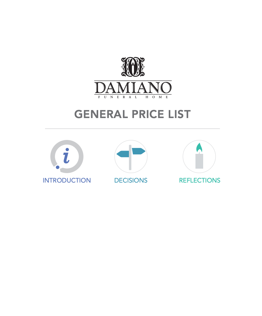 General Price List Damiano Funeral Home Long Branch NJ funeral home
