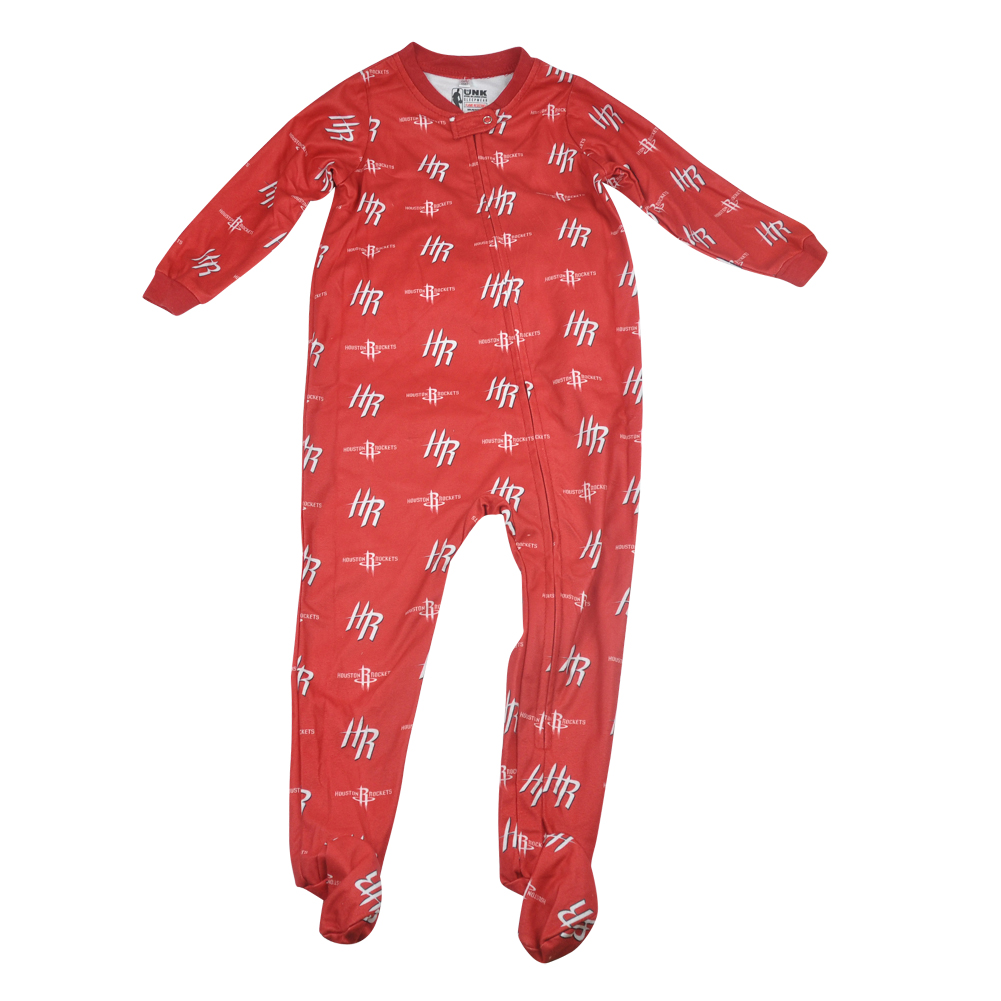 NBA UNK Houston Rockets Toddler Footed Pajamas Bodysuit Zipper Sleep
