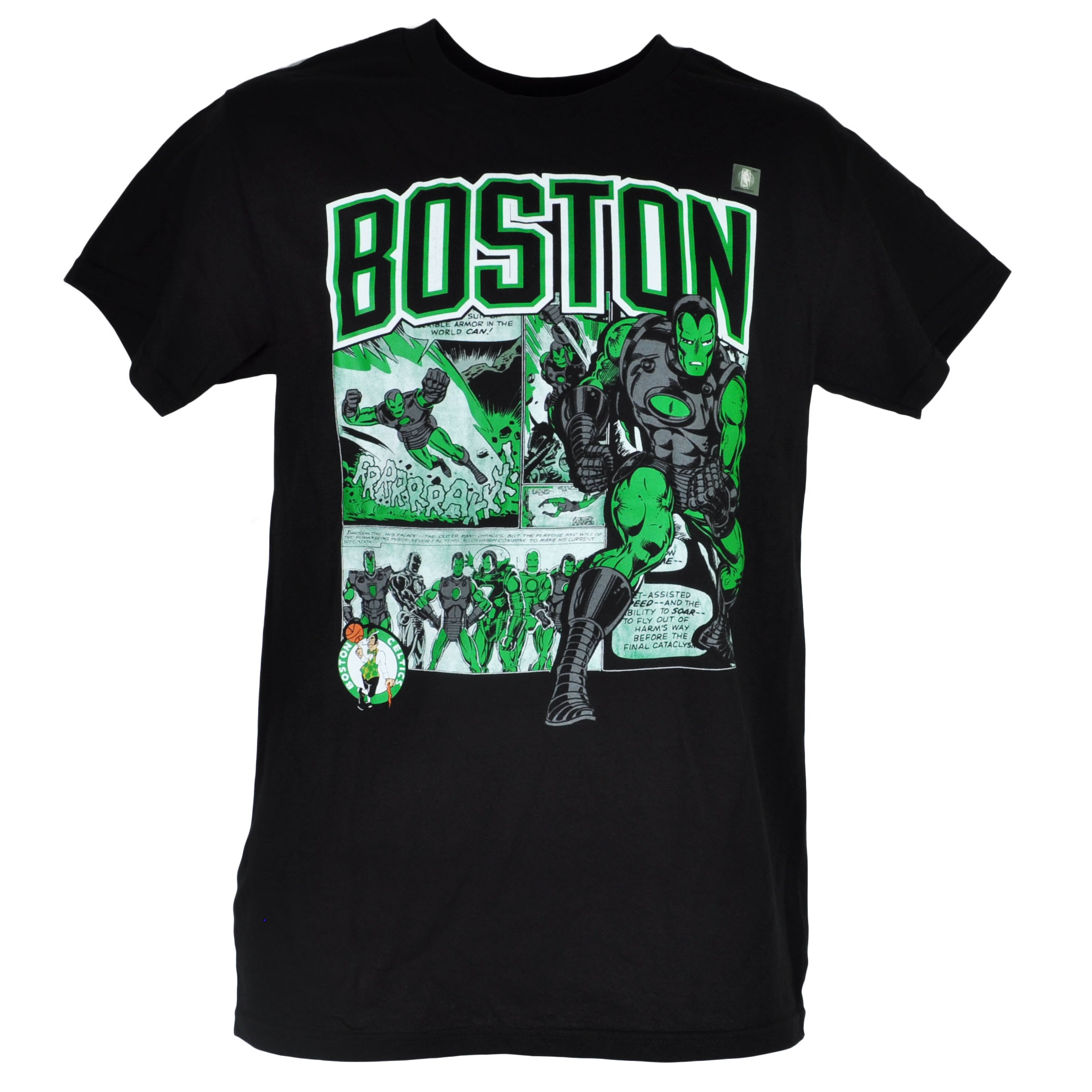 NBA Marvel Boston Celtics Iron Man Herren TShirt Rundhals Hals