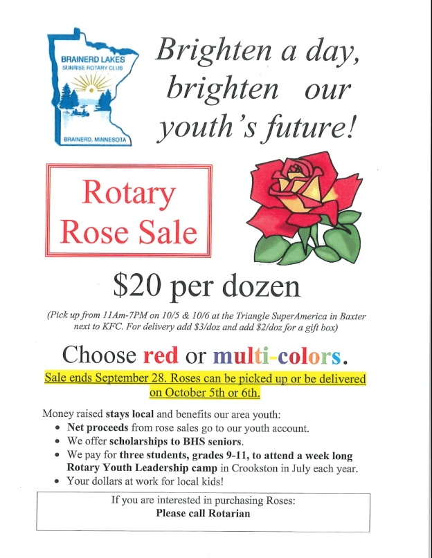 Rotary Roses Brainerd Lakes Sunrise Rotary