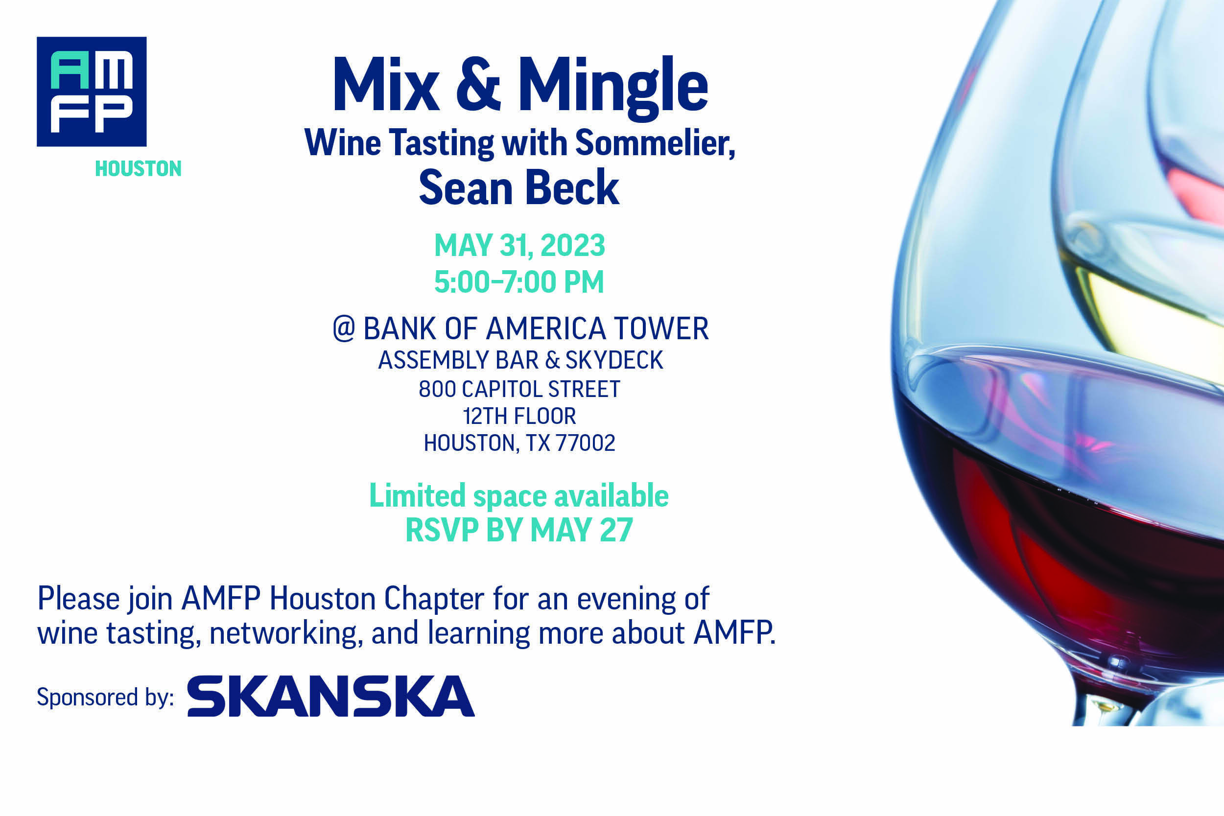 AMFP Houston Wine Tasting with a Sommelier Sponsored by Skanska