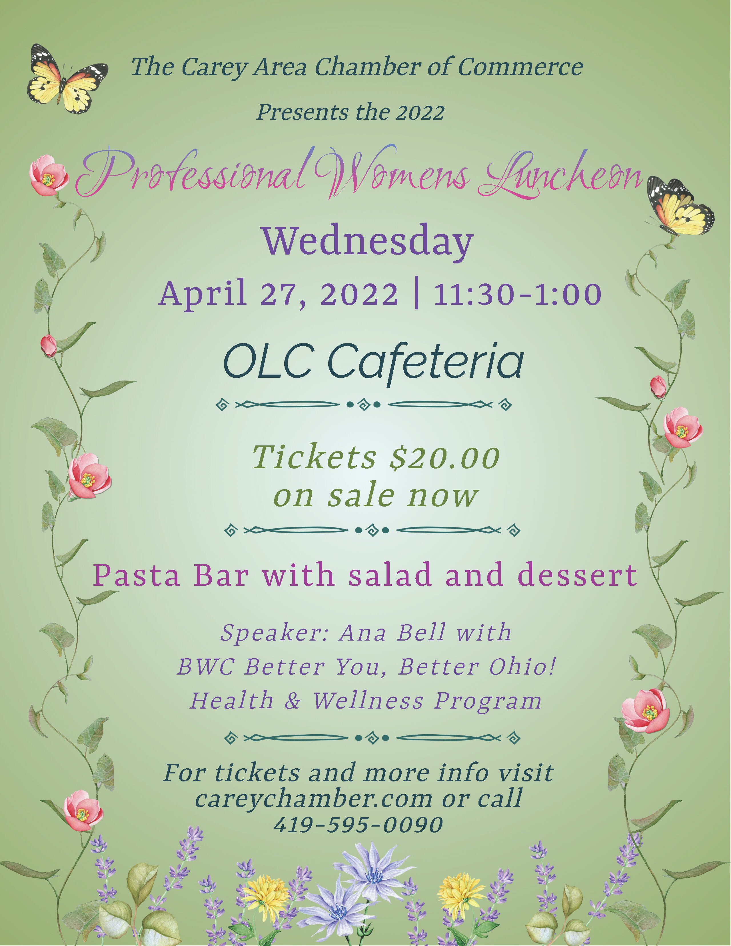2022 Professional Women's Luncheon Event Calendar Carey Area