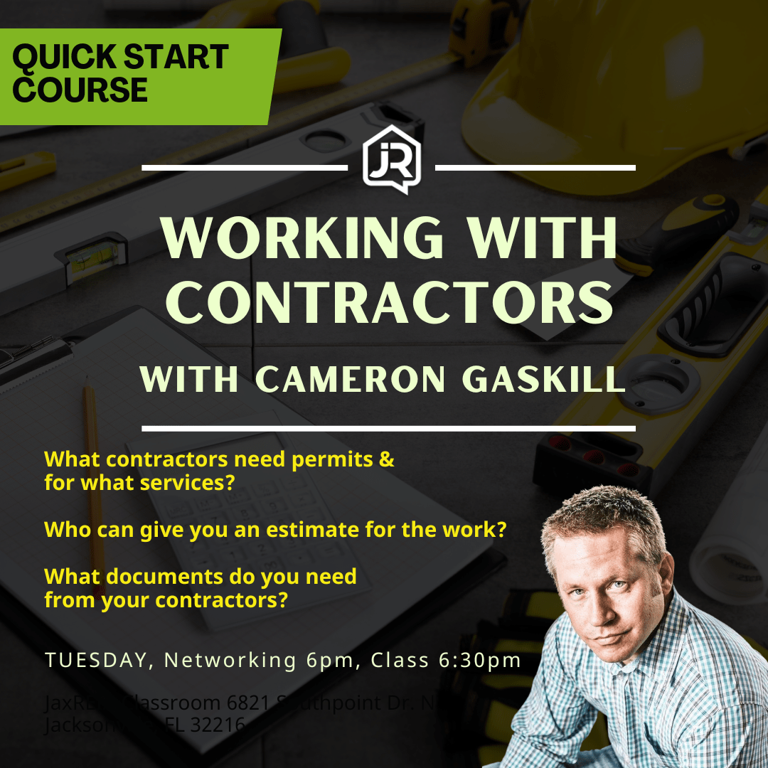 Quick Start Class Working with Contractors Events JaxREIA