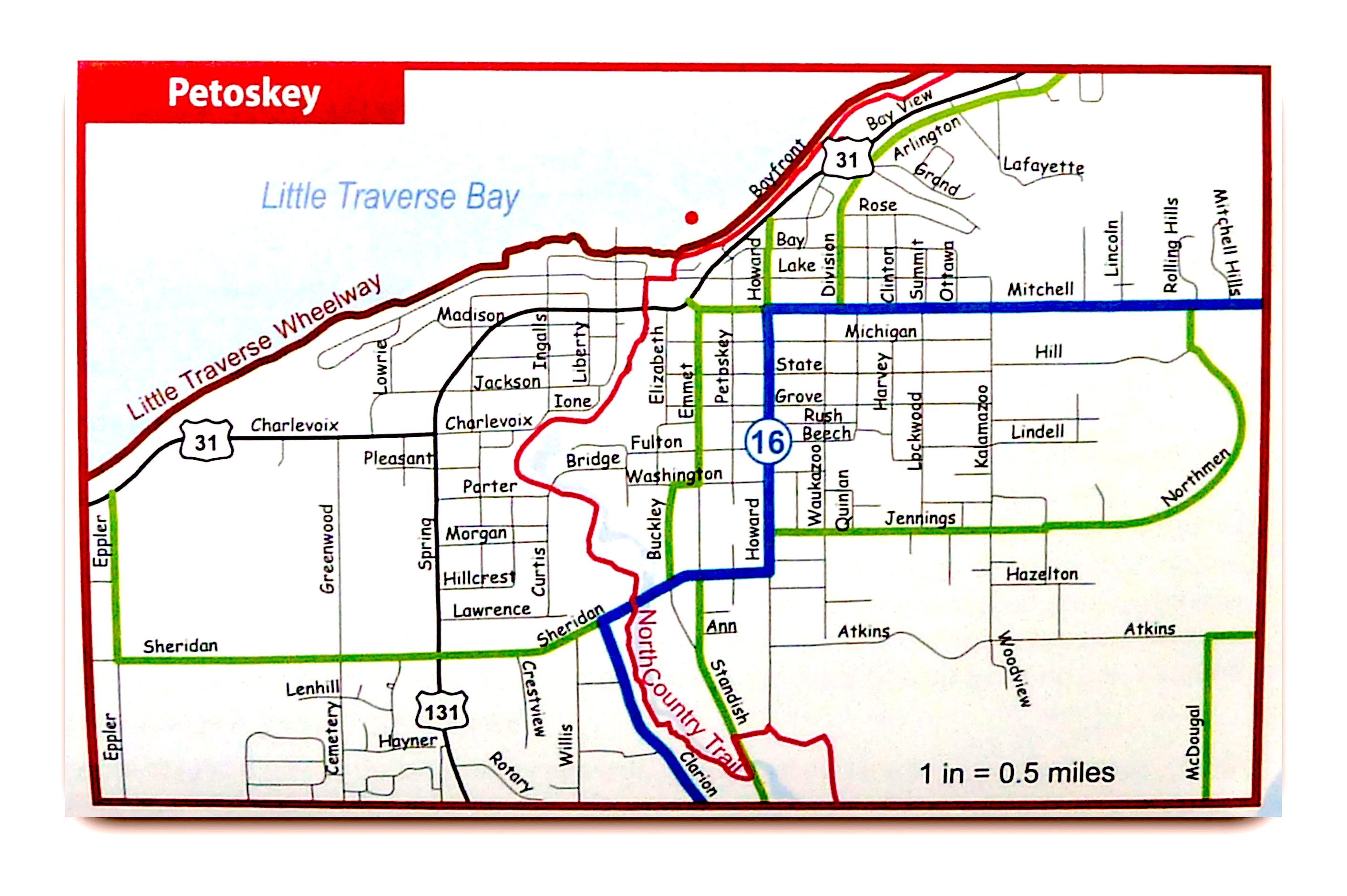 Map Of Petoskey Michigan Map Cherry Capital Cycling Club