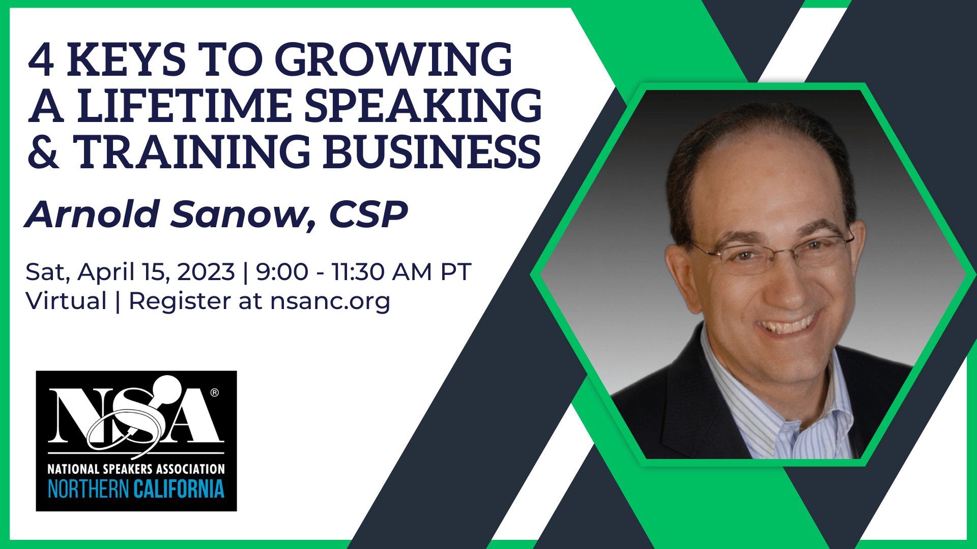 Arnold Sanow, CSP 4 Keys to Growing a Lifetime Speaking & Training