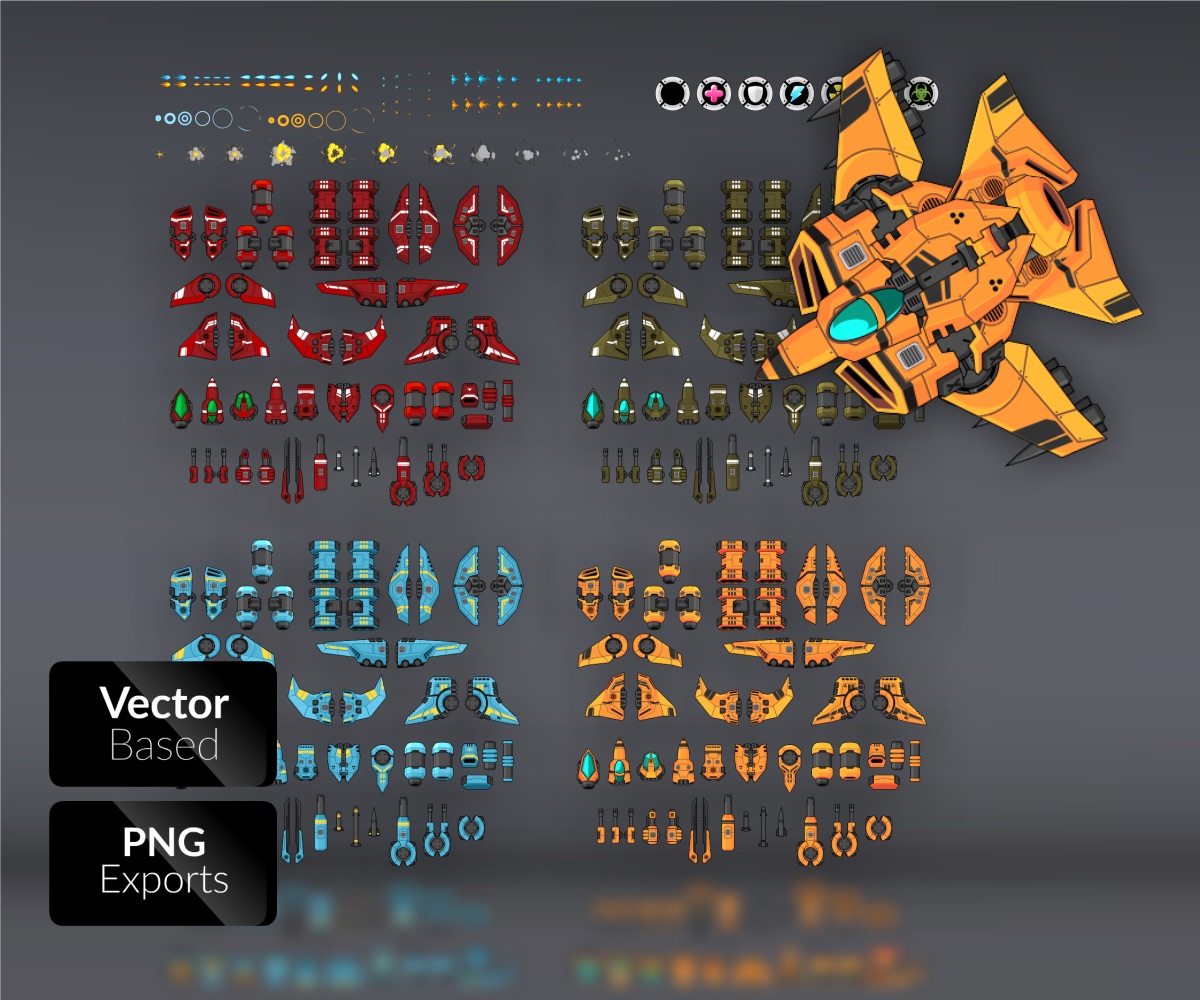 Space Shooter Creation Kit Game Art Partners