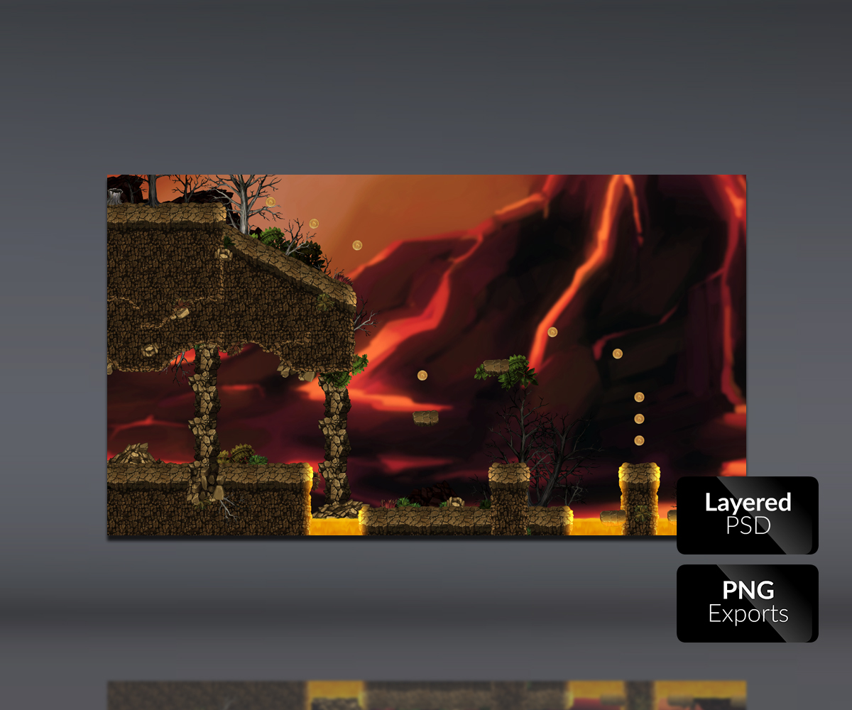 Volcano Platform Set Game Art Partners