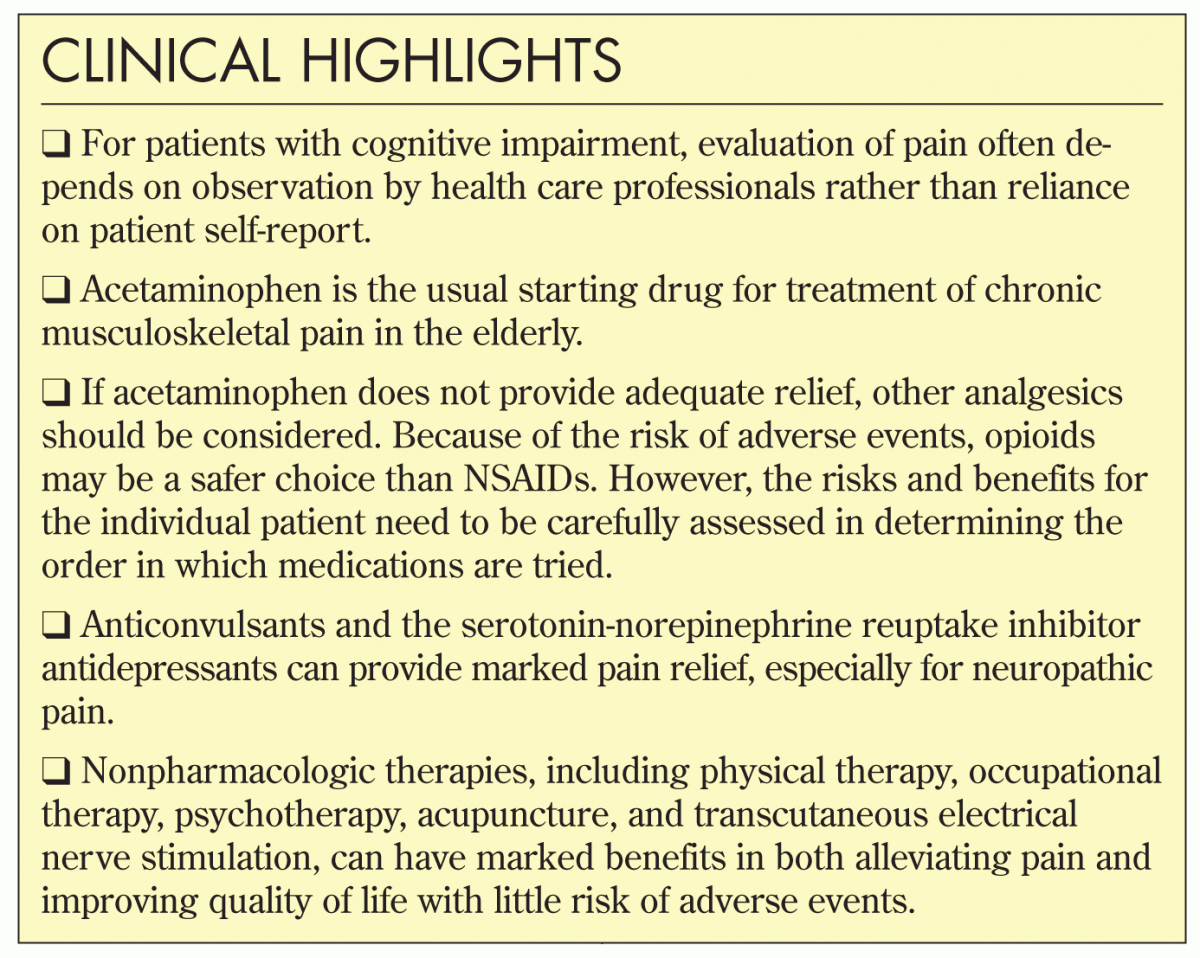 Chronic Pain Management in the Elderly An Update on Safe, Effective Options Consultant360