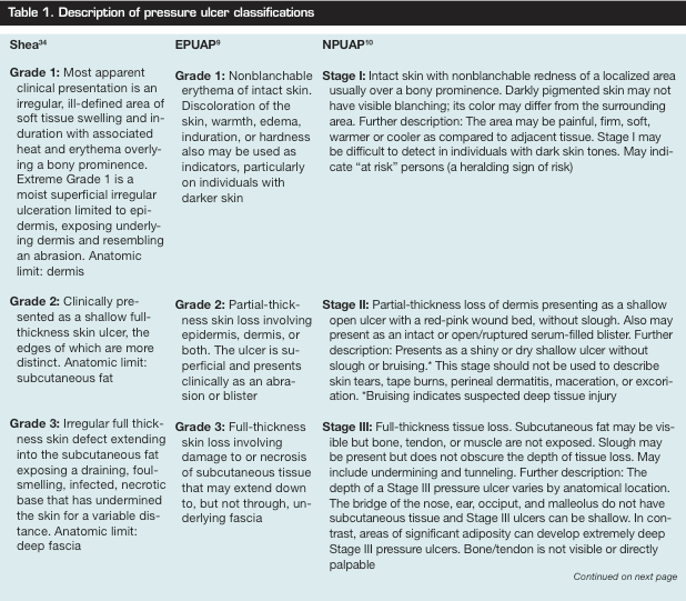 Pressure Ulcers A Critical Review of Definitions and Classifications